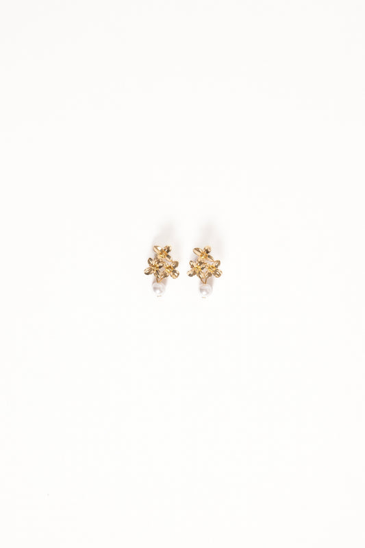Amani Earrings - Gold/Pearl