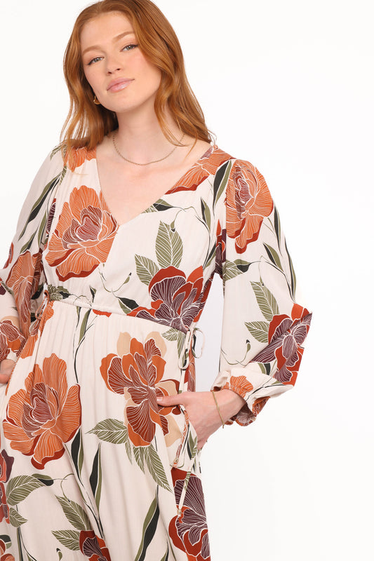 Cerwin Midi Dress - Fall Floral