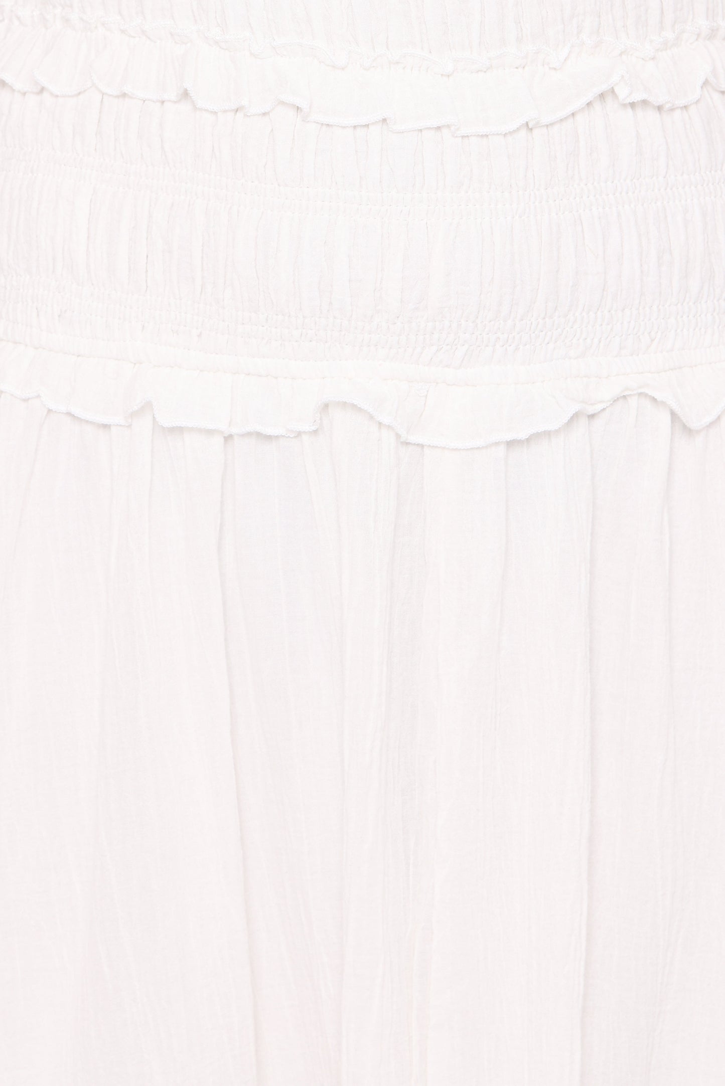 Enola Gather Midi Dress - White