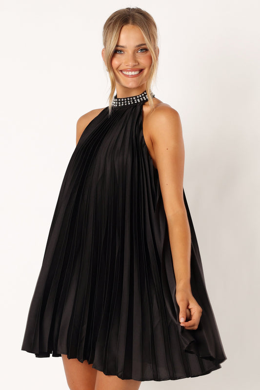 Lizzy Halterneck Mini Dress - Black