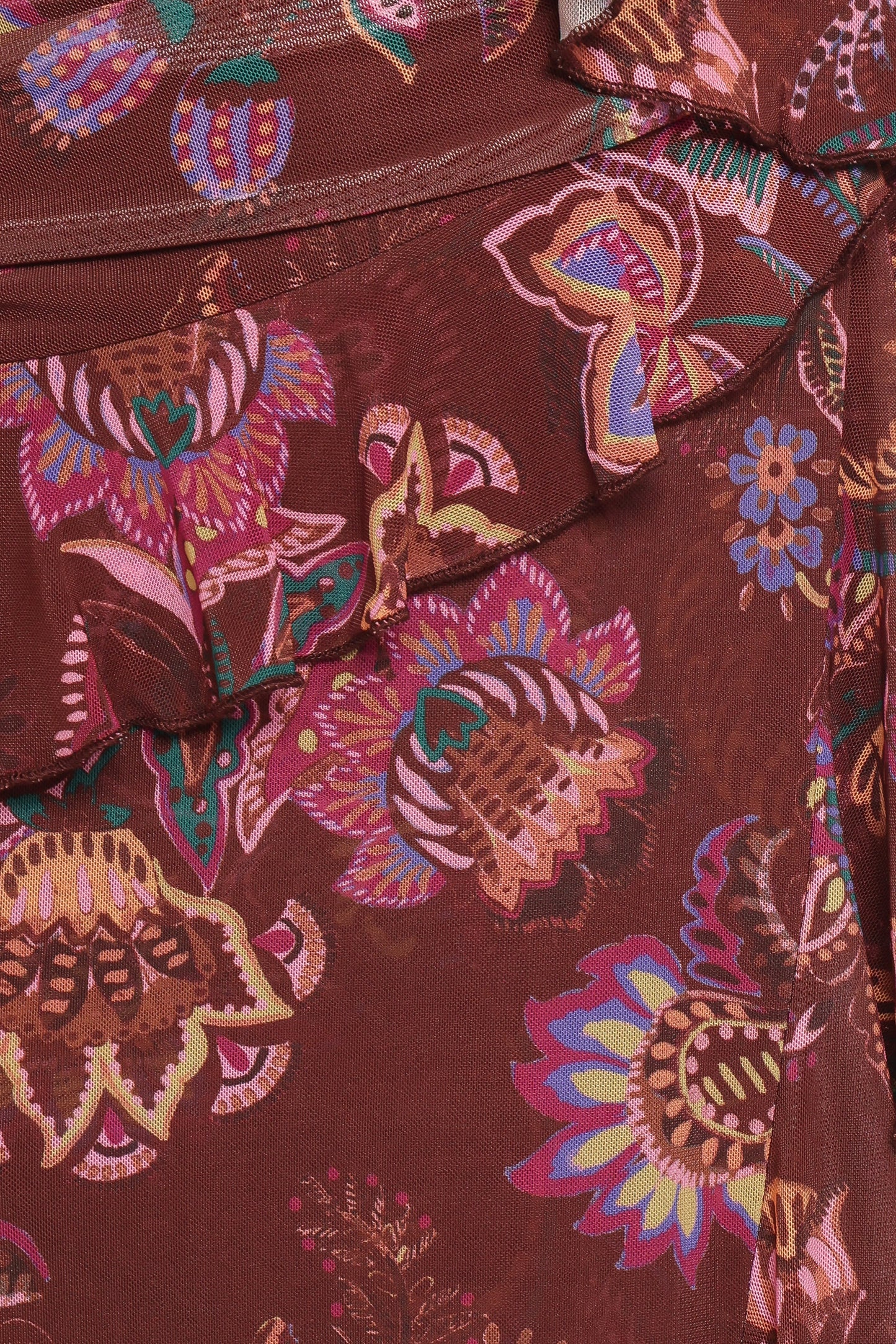 Sorbet Midi Dress - Brown Floral