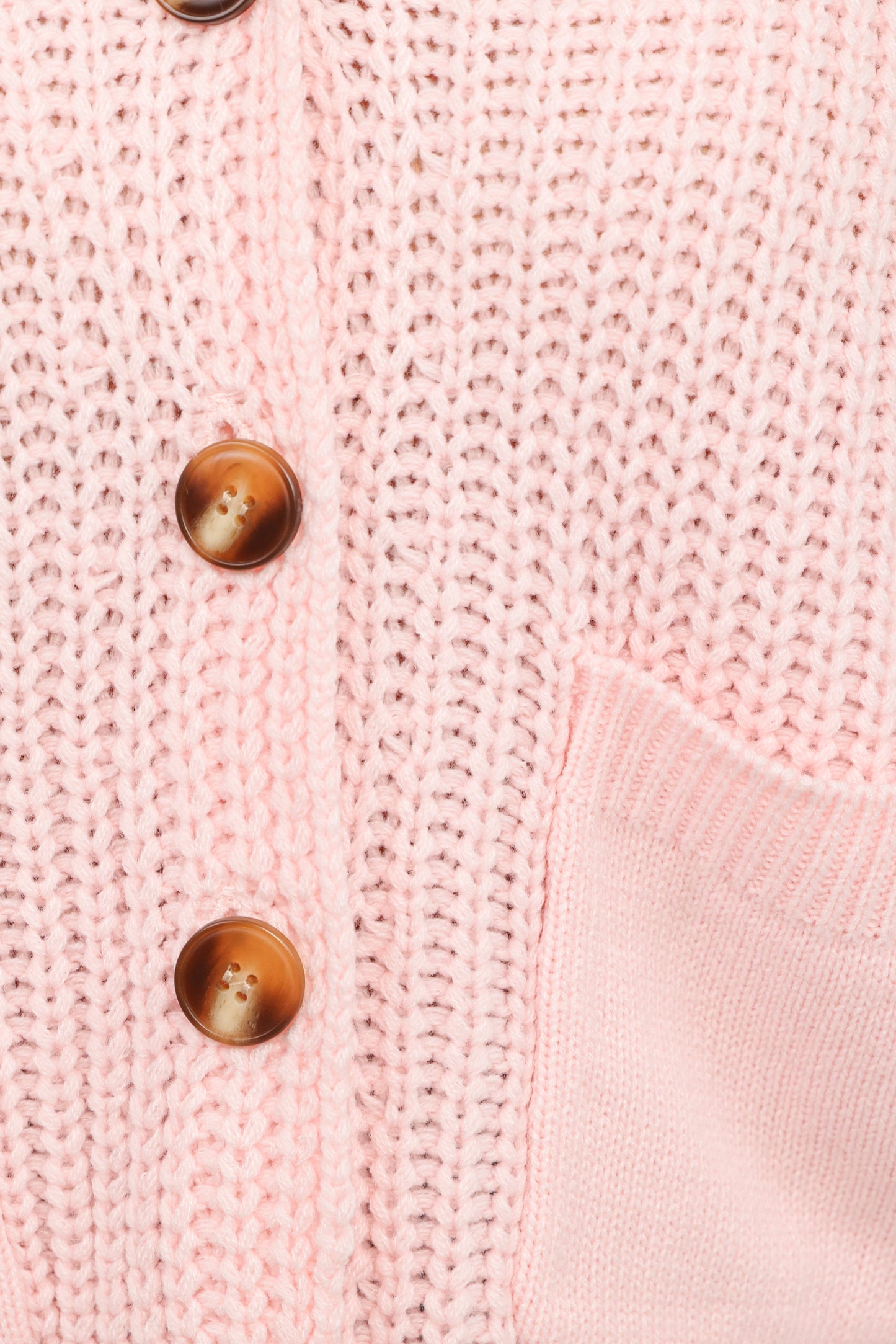 Amelia Oversize Collar Button Cardigan - Pink
