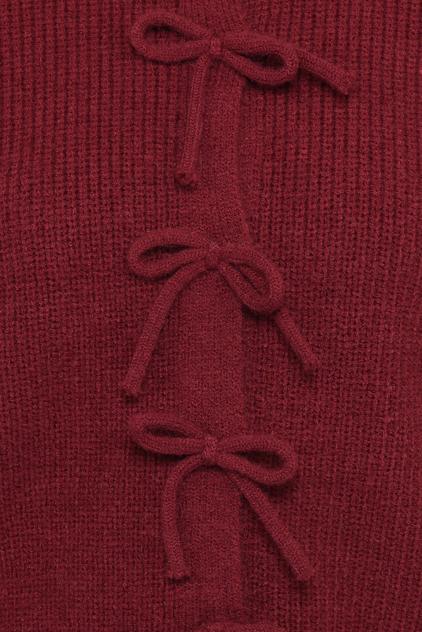 Wilde Bow Front Cardigan - Burgundy