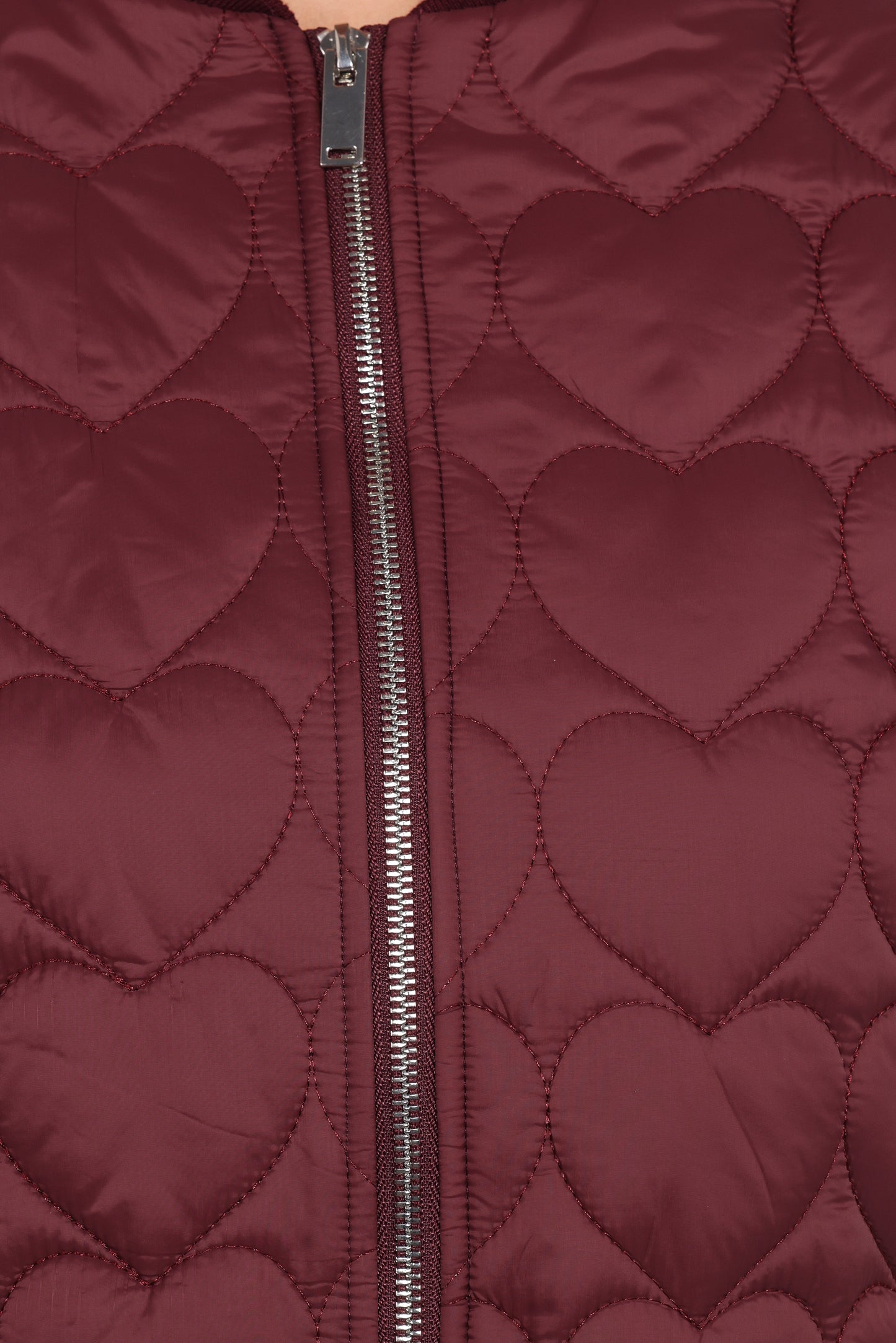 Genevieve Quilted Bomber - Cherry