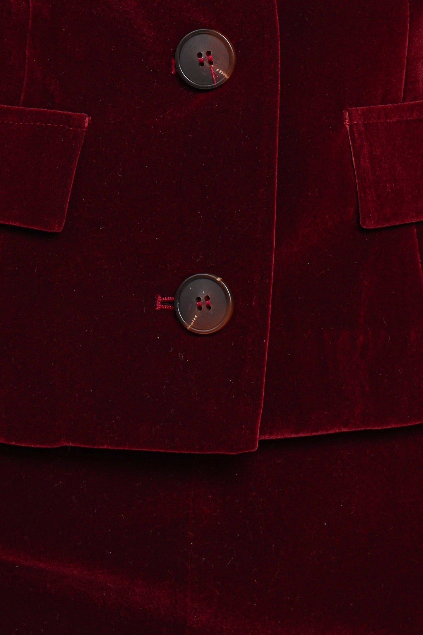 Lainey Velvet Cropped Jacket - Burgundy