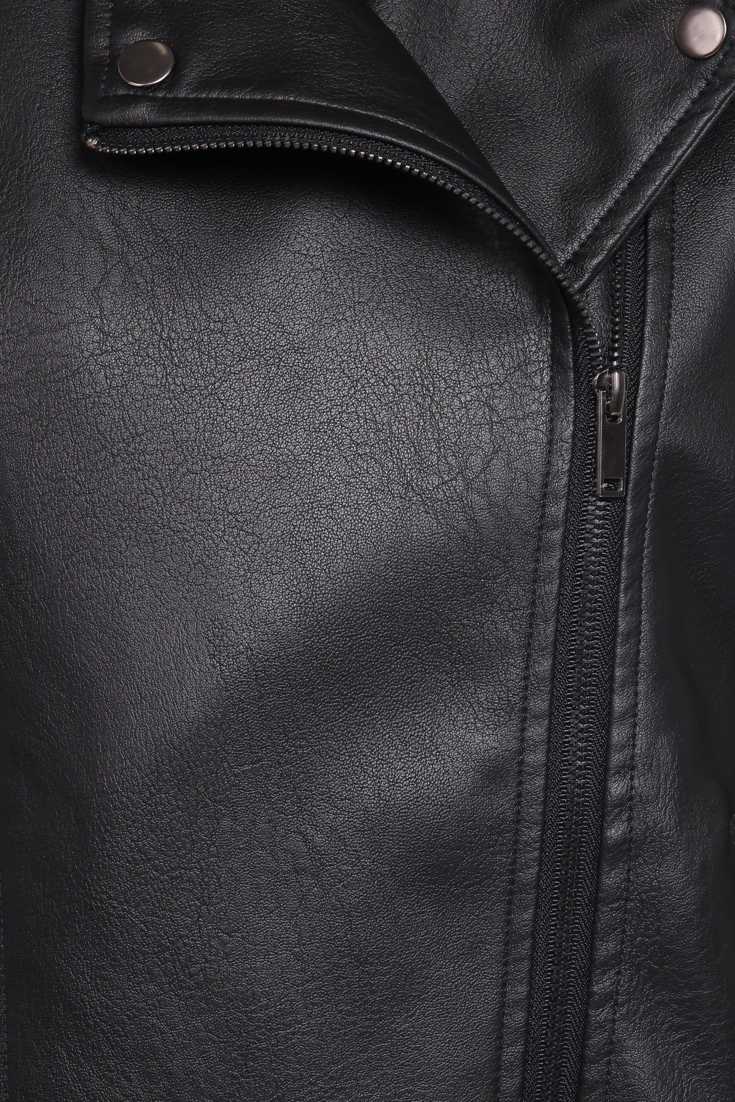 Parsons Oversized Faux Leather Moto Jacket - Black