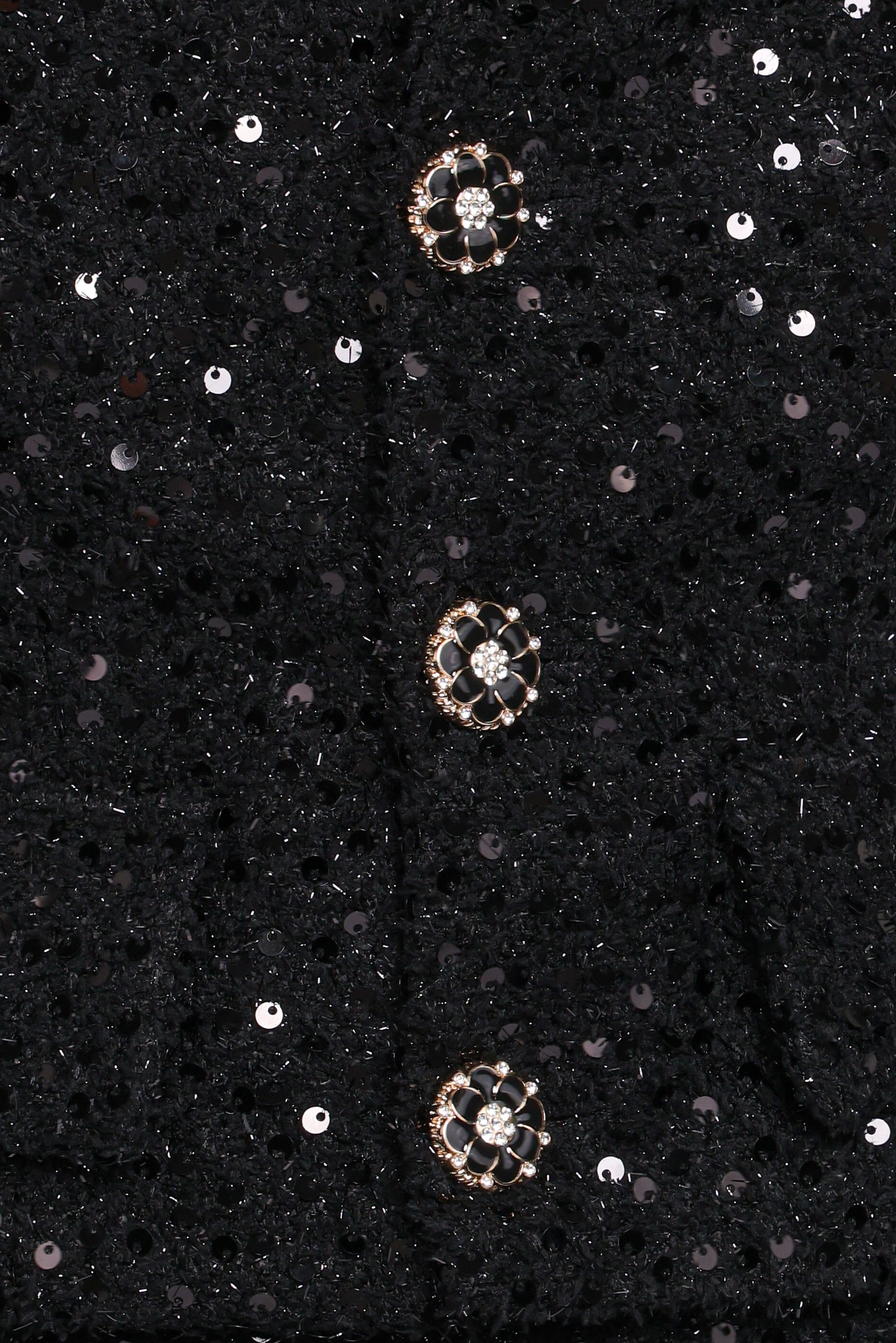 Valentina Cropped Blazer - Black Sequin