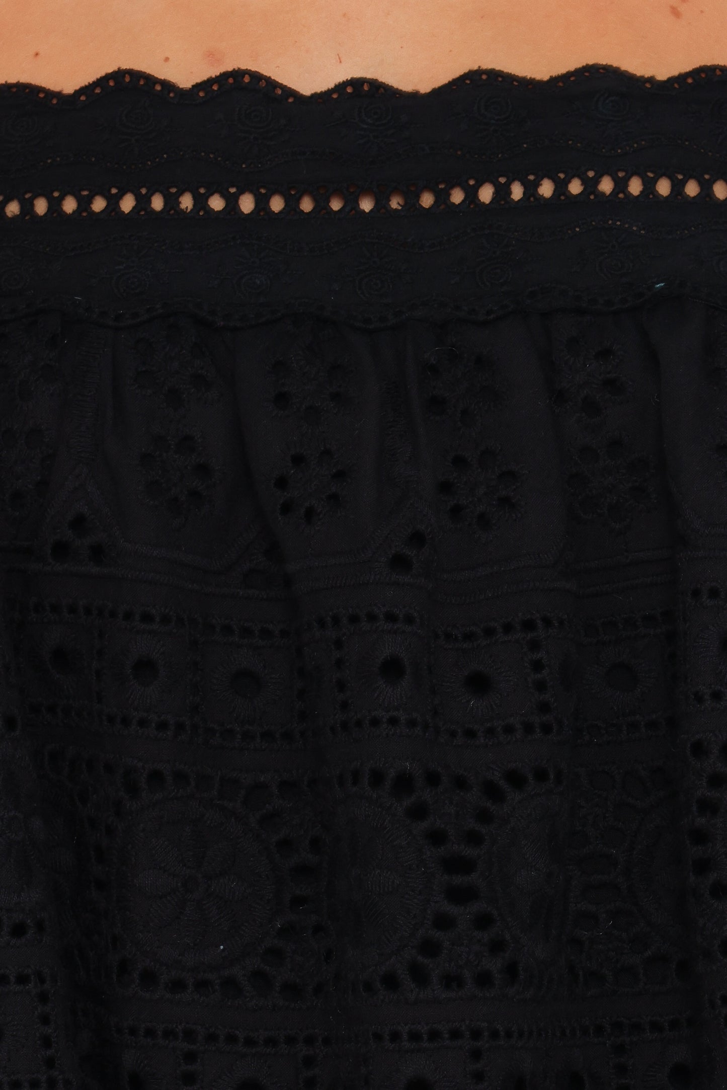 Aideen Eyelet Top - Black