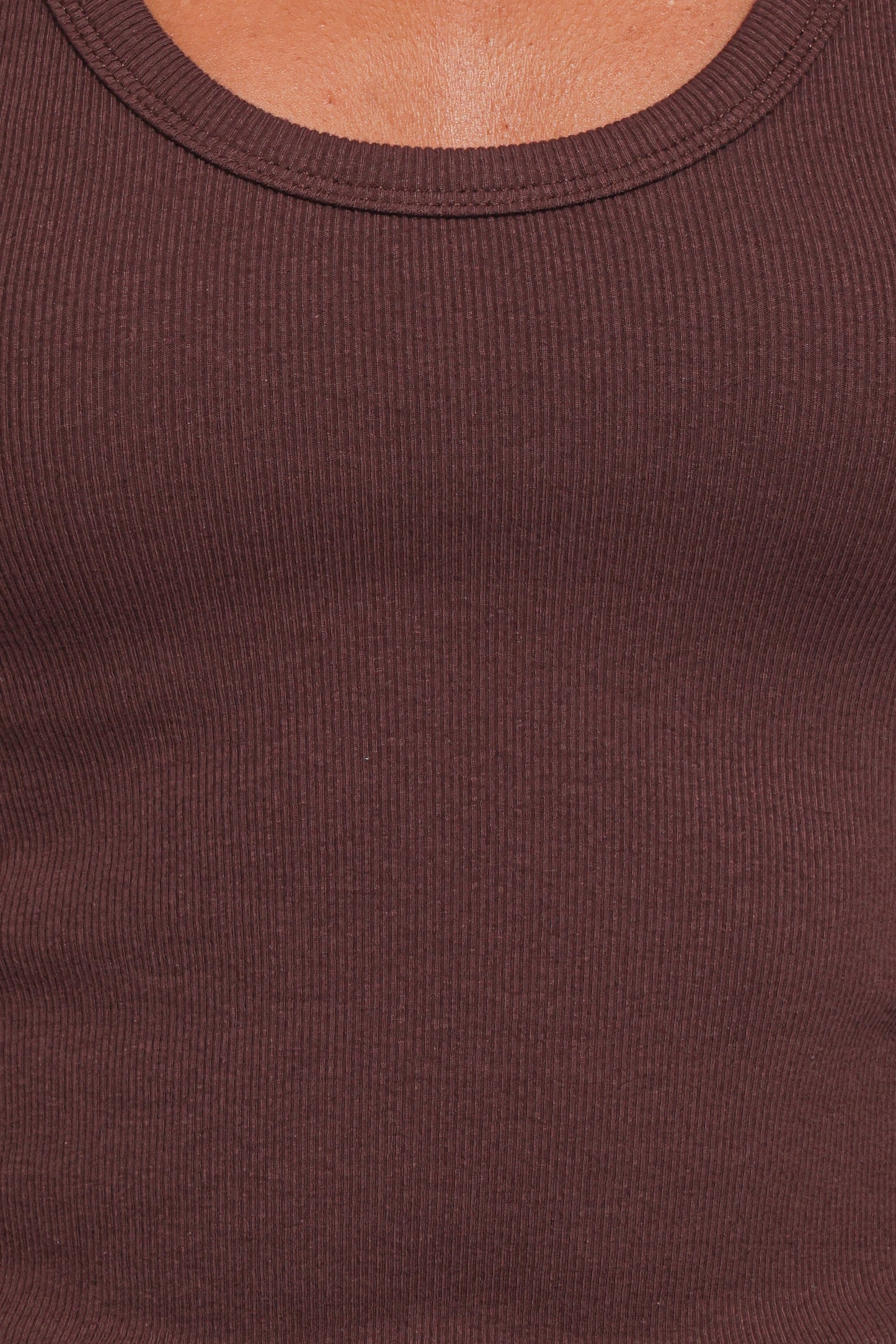 Miles Racerback Rib Knit Tank Top - Espresso