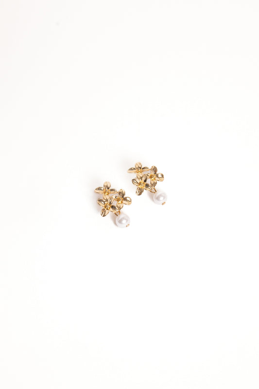 Amani Earrings - Gold/Pearl