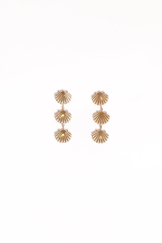 Coral Earrings - Gold