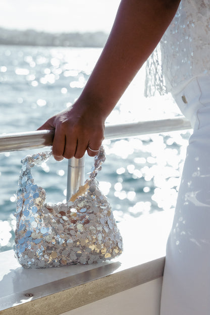 Delta Sequin Bag - Silver