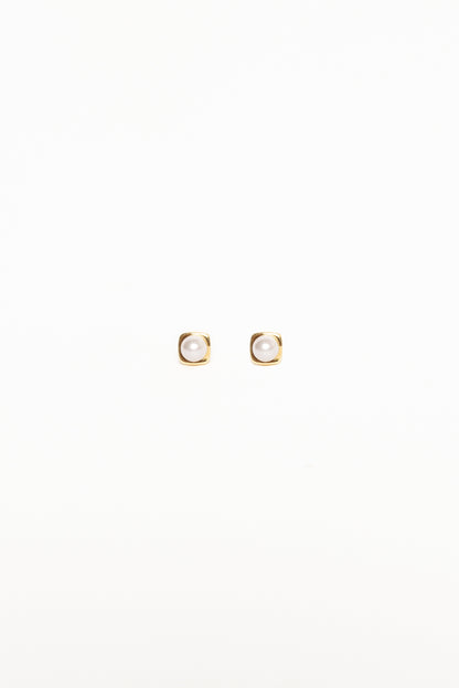Helene Stud Earrings - Gold/Pearl