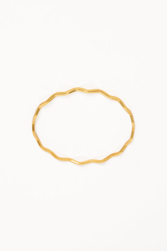 Layla Wave Bangle - Gold