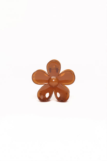 Leona Flower Clip - Brown