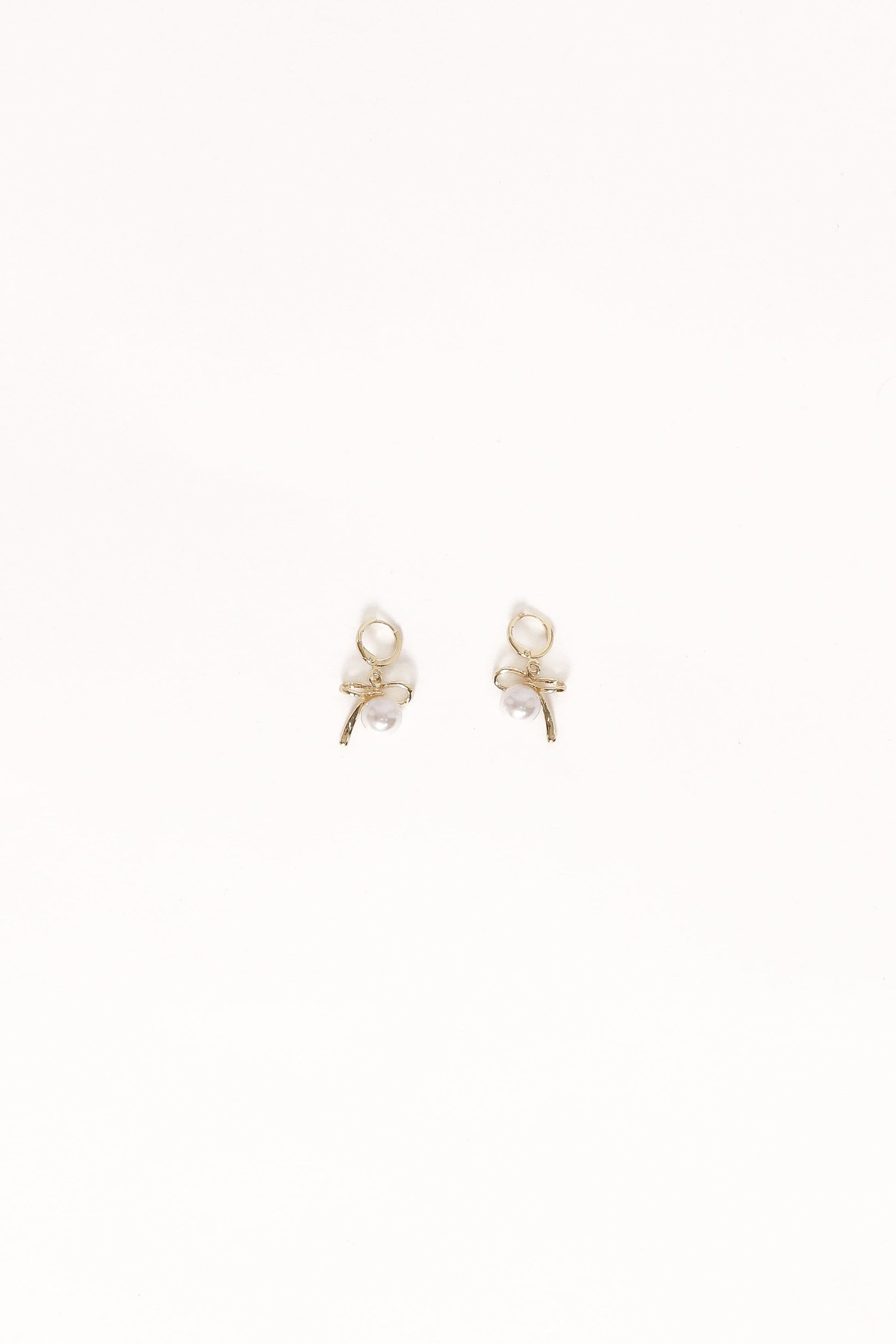 Louisa Bow Earrings - Gold/Pearl