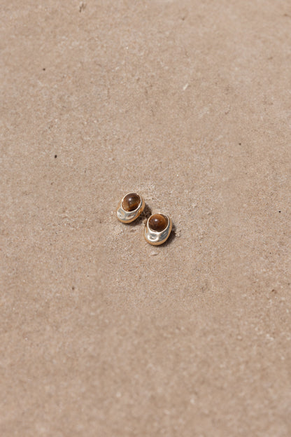 Nova Earrings - Brown/Gold