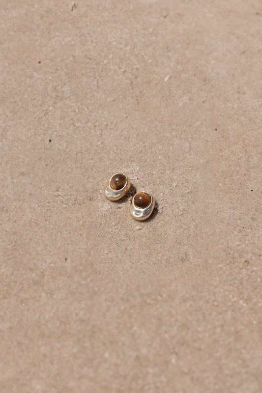 Nova Earrings - Brown/Gold