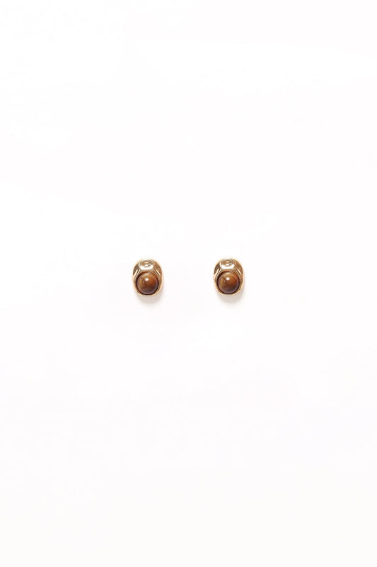 Nova Earrings - Brown/Gold