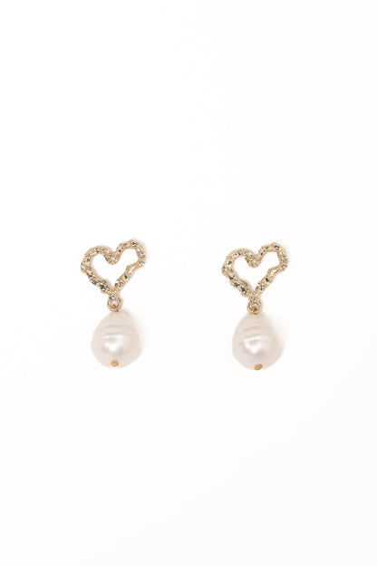 Solana Earrings - Gold Pearl