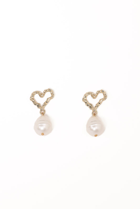 Solana Earrings - Gold Pearl