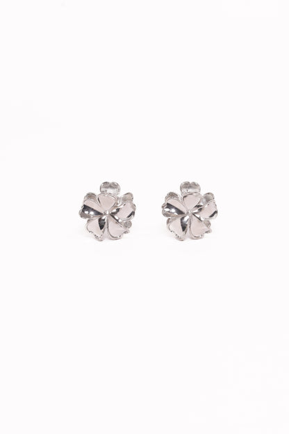 Tiffany 2 Pack Flower Hair Clips - Silver