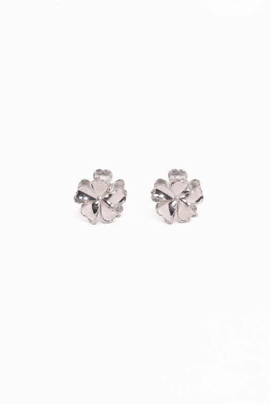 Tiffany 2 Pack Flower Hair Clips - Silver