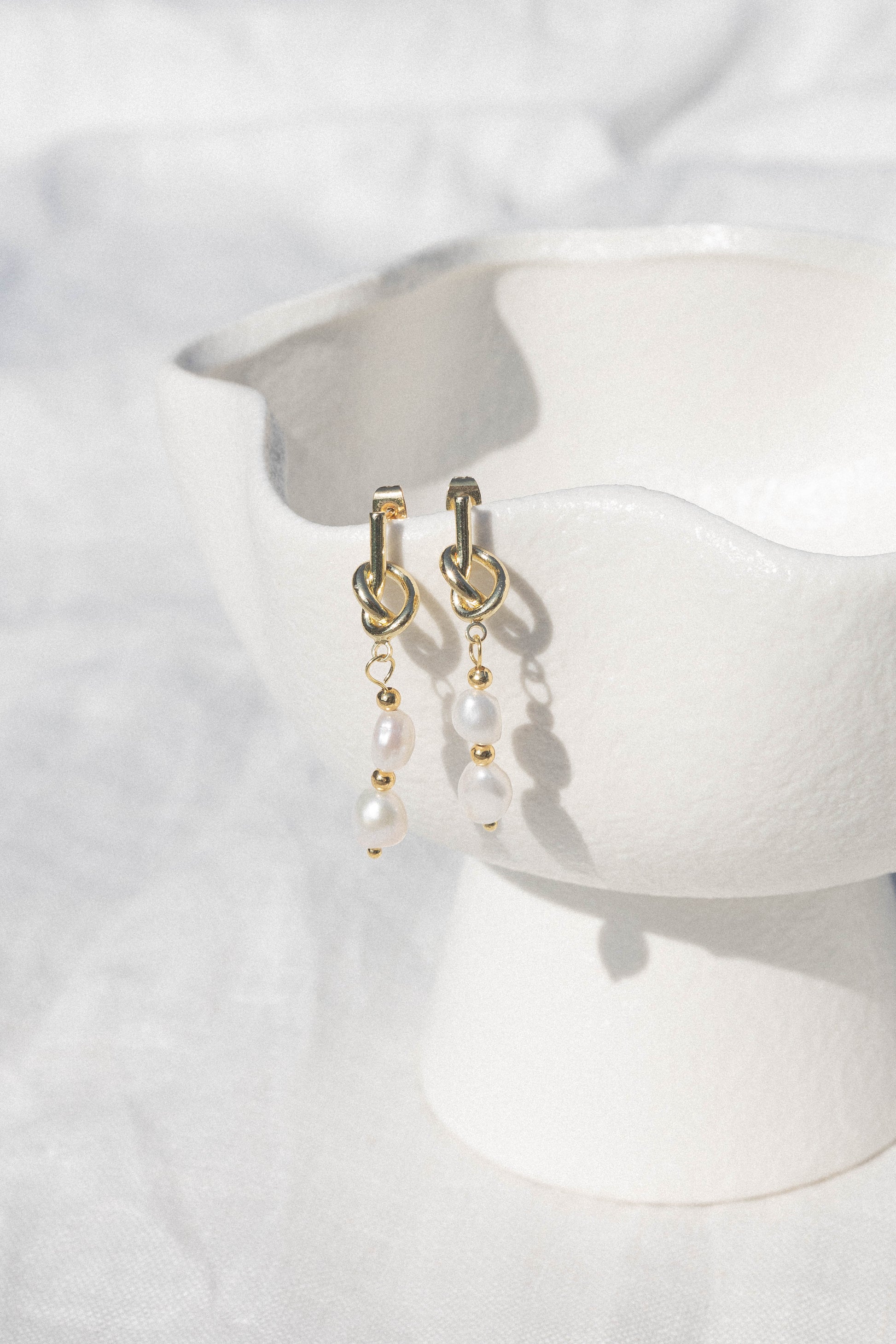 Trixton Pearl Drop Earrings - Gold
