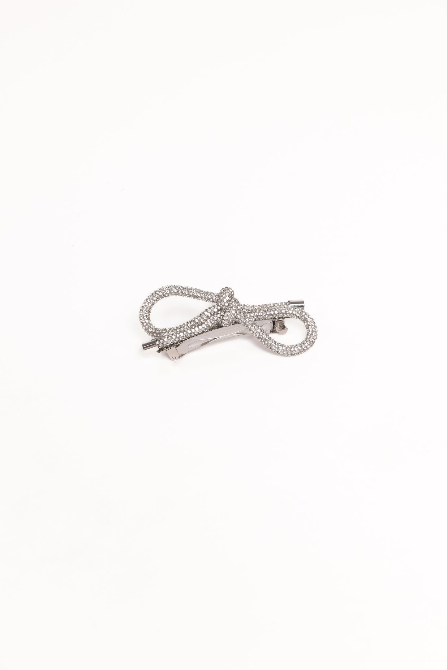 Whitney Bow Hair Clip - Silver