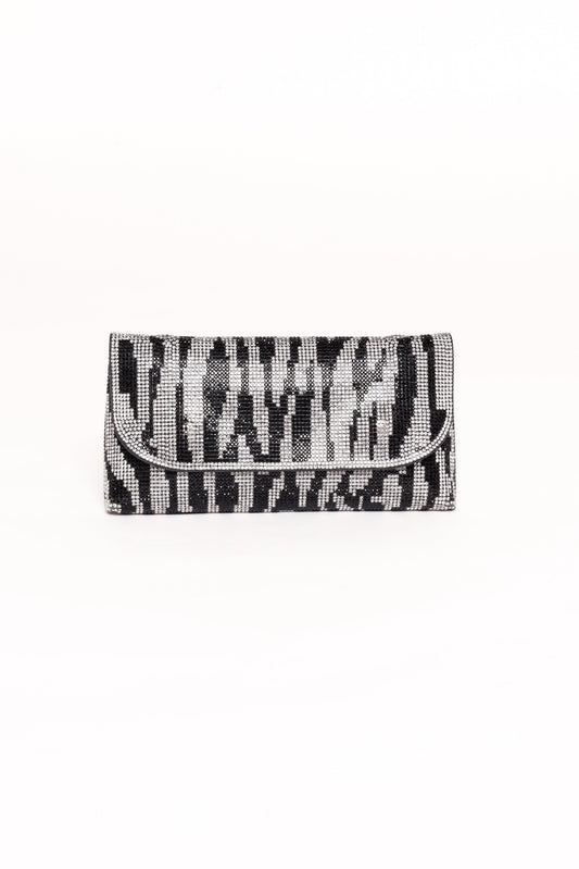 Zara Embellished Bag - Zebra