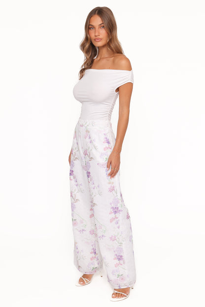 Adams Fitted Pant - Purple Floral