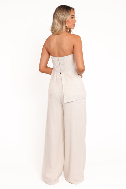 Arles Wide Leg Pants - Oatmeal