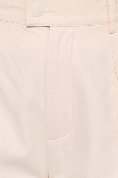 Asher Tie Detail Tapered Leg Pants - Cream