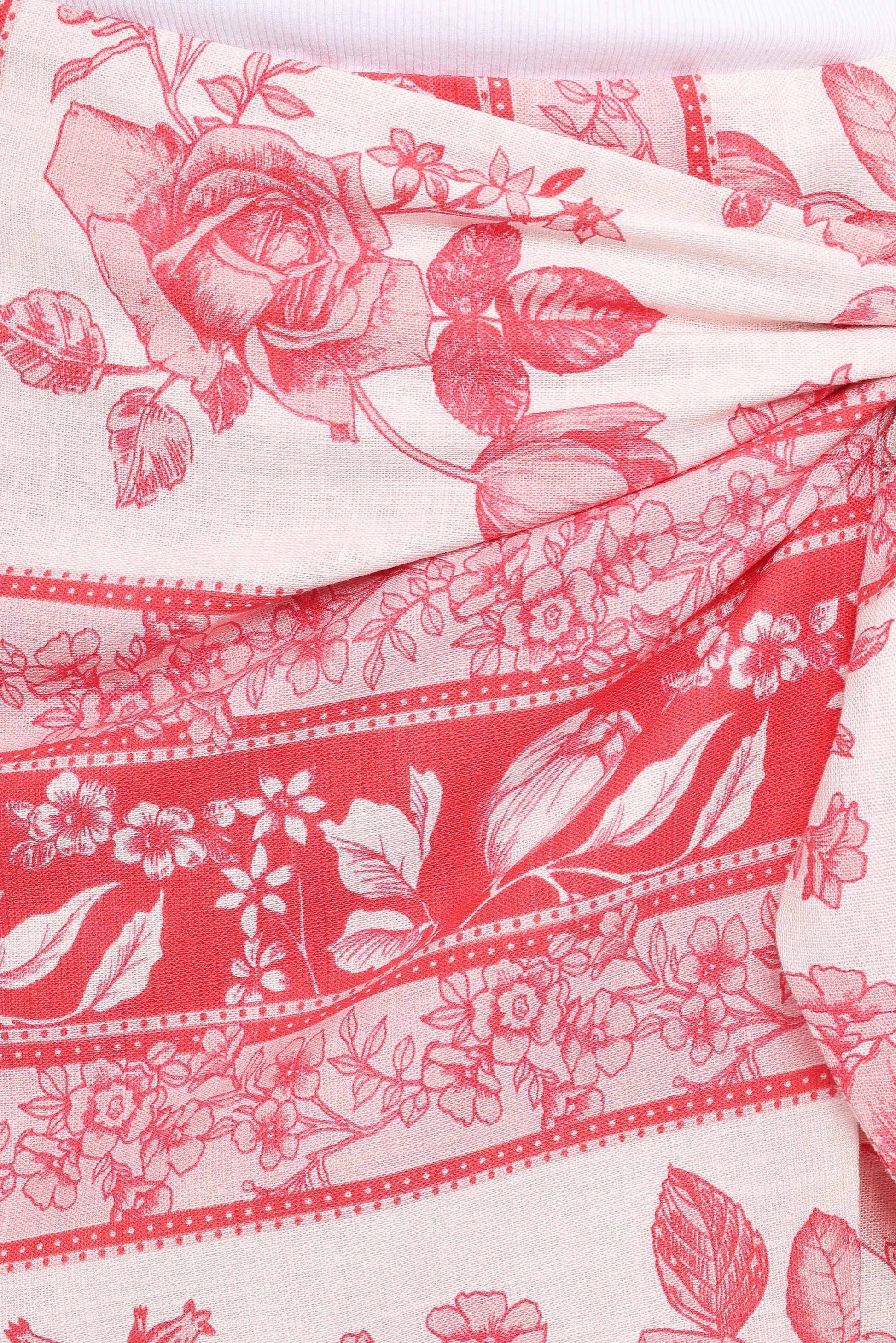 Calypso Wrap Mini Skirt - Rose Tile