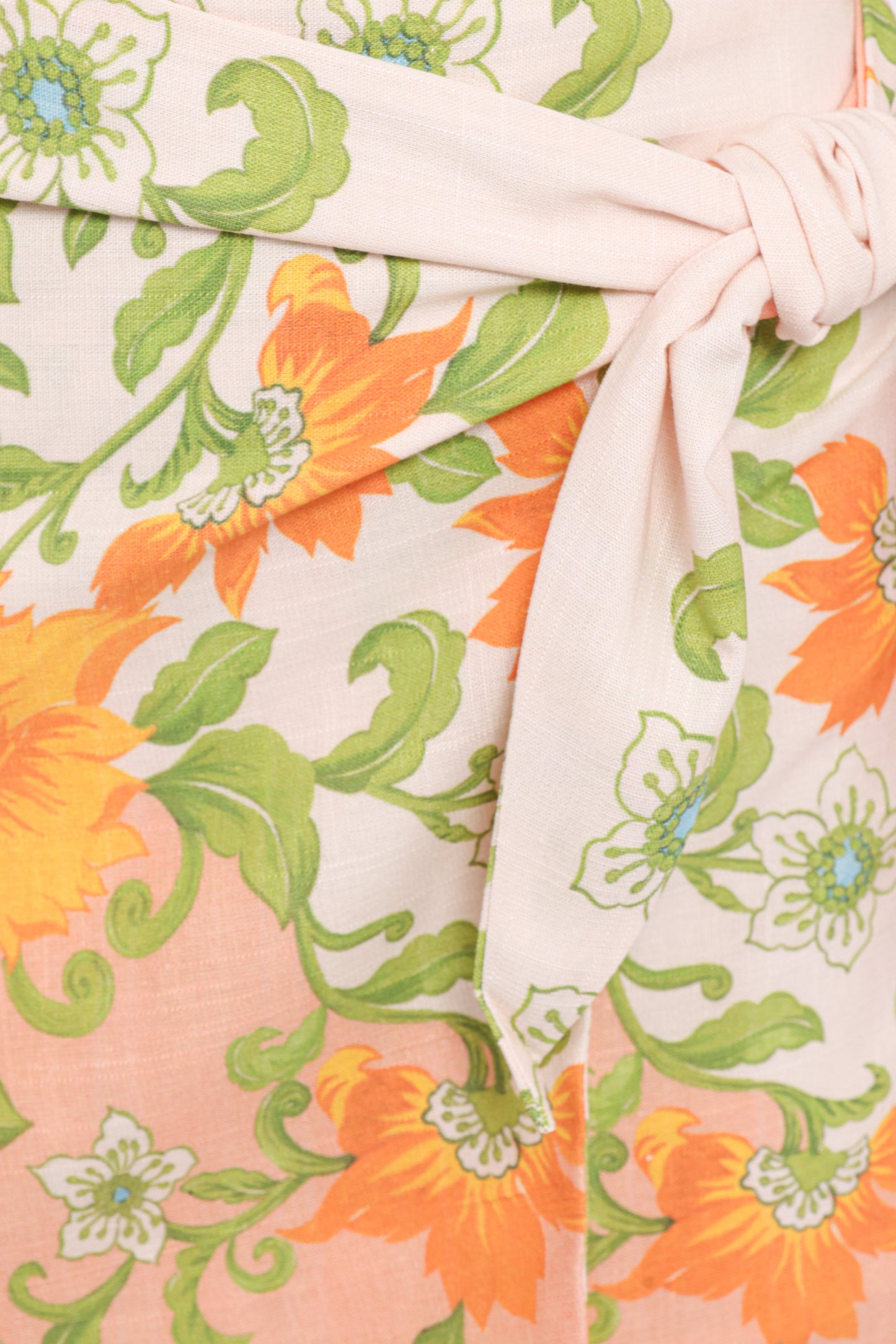 Calypso Wrap Mini Skirt - Yellow Spring Floral