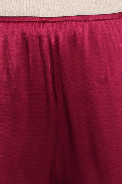 Carissa Satin Pants - Berry