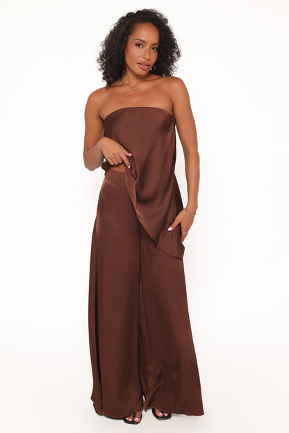 Charmer Wide Leg Pant - Dark Brown