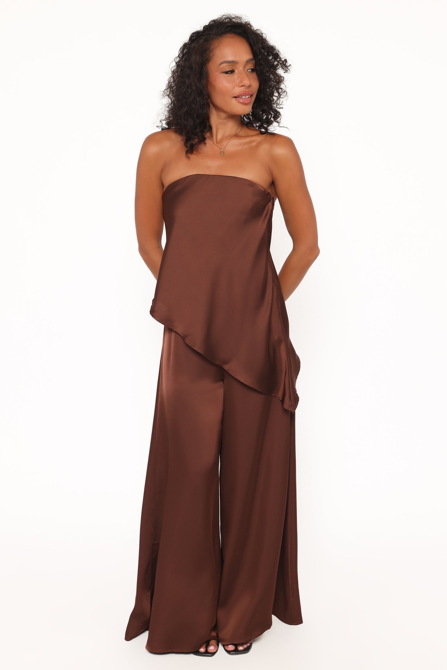 Charmer Wide Leg Pant - Dark Brown