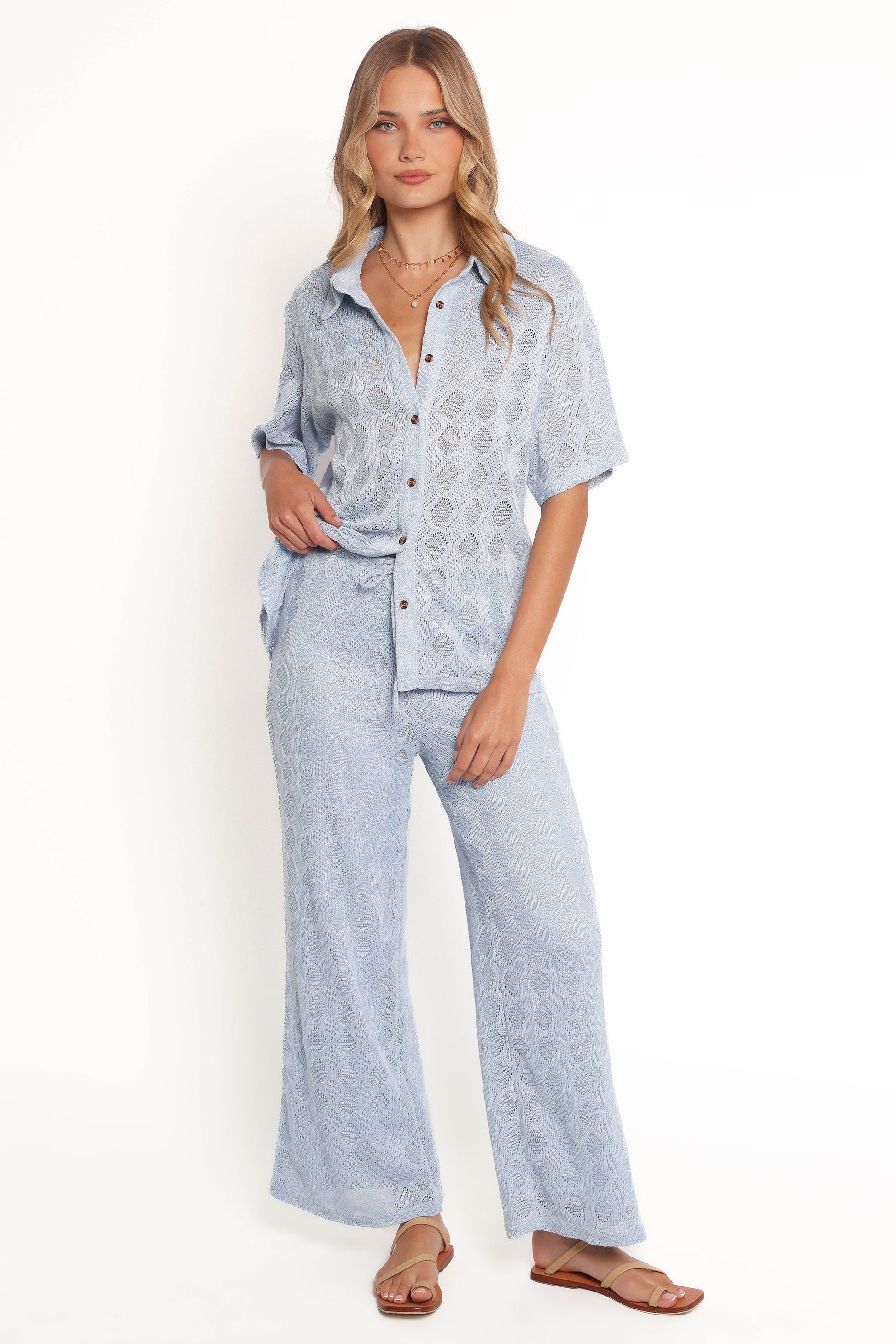 Cora Knit Pant - Blue