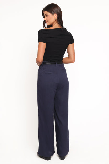 Dean Linen Pants - Navy