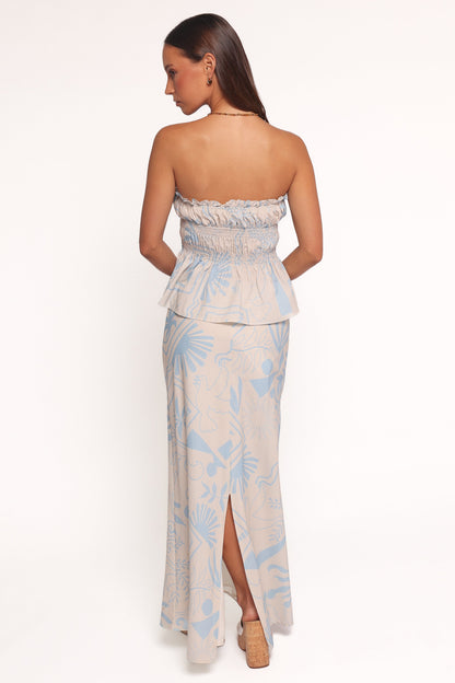 Elena Maxi Skirt - Blue Soleil