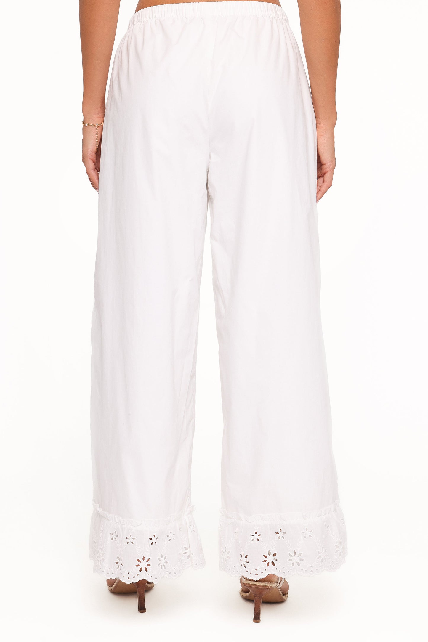 Eliska Frill Hem Pant - White