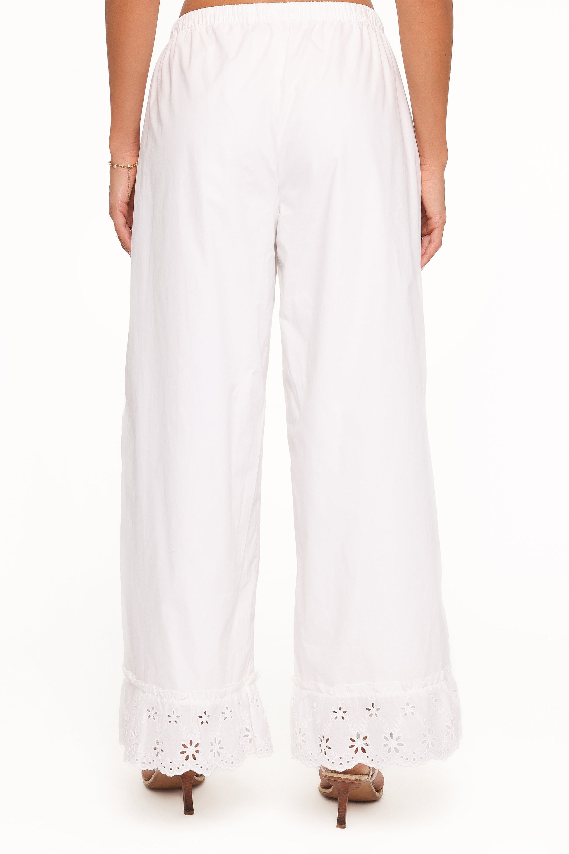Eliska Frill Hem Pant - White