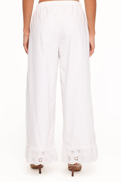 Eliska Frill Hem Pant - White