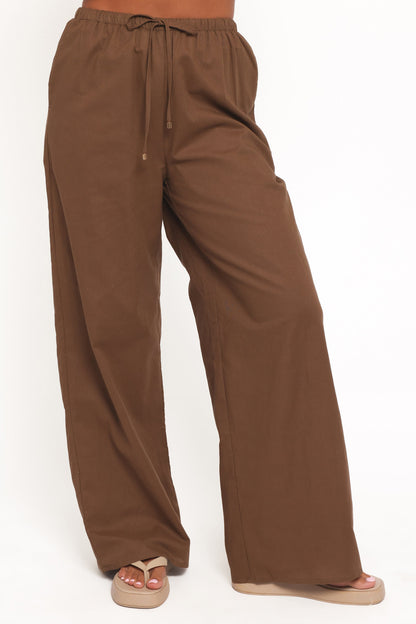 Ember Cotton Pants - Brown