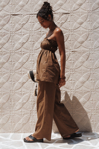 Ember Cotton Pants - Brown