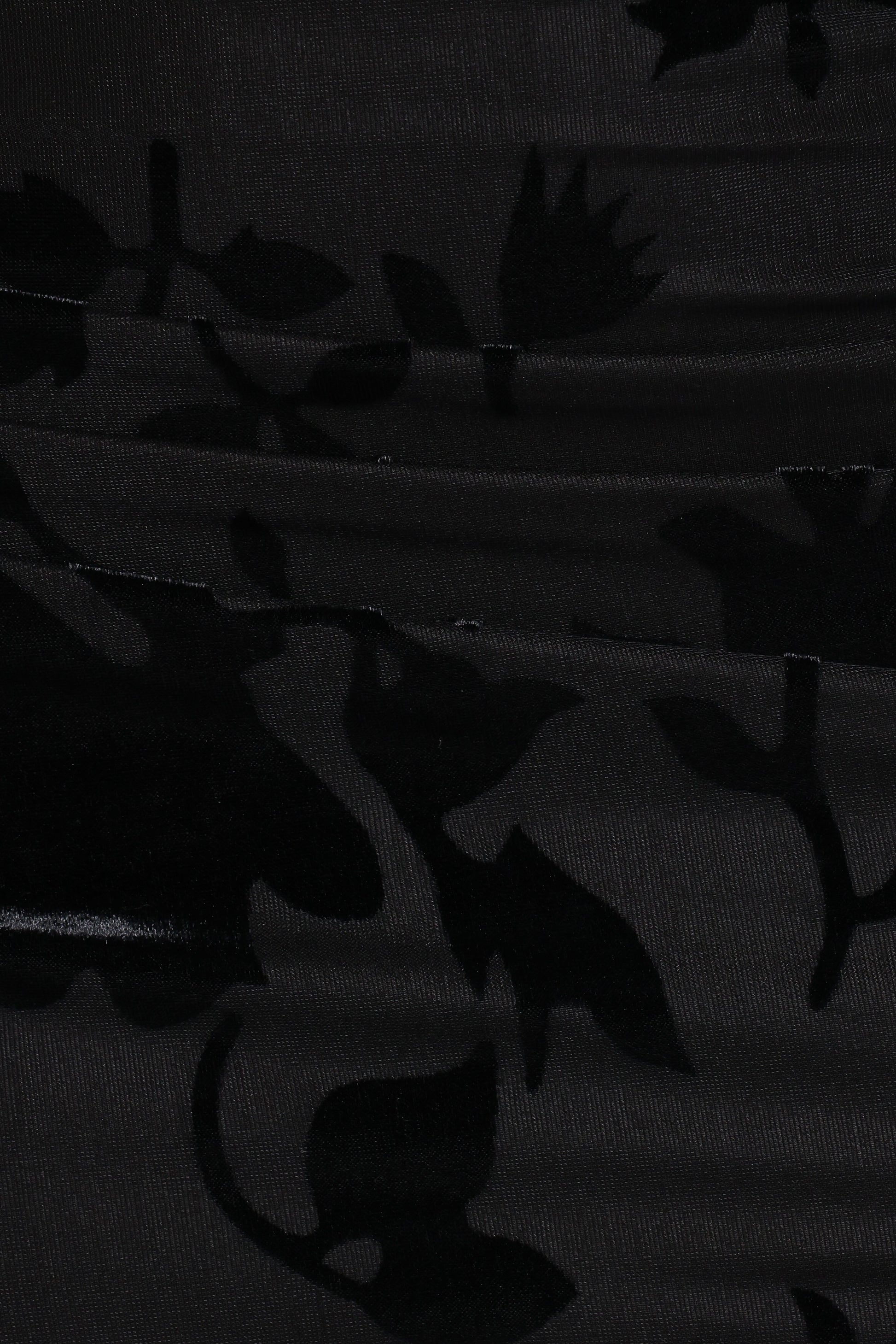 Emily Burnout Velvet Skirt - Black