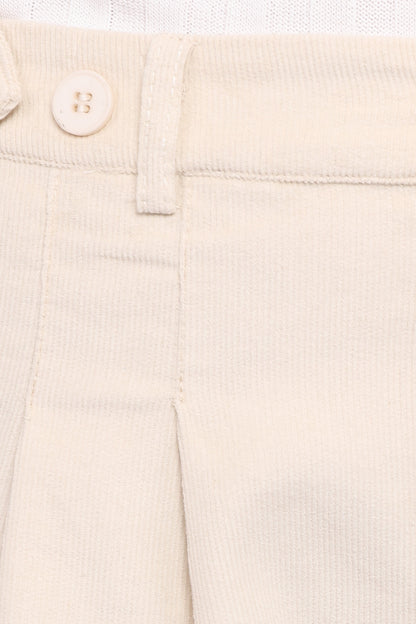 Faelan Wide Leg Cord Pants - Beige
