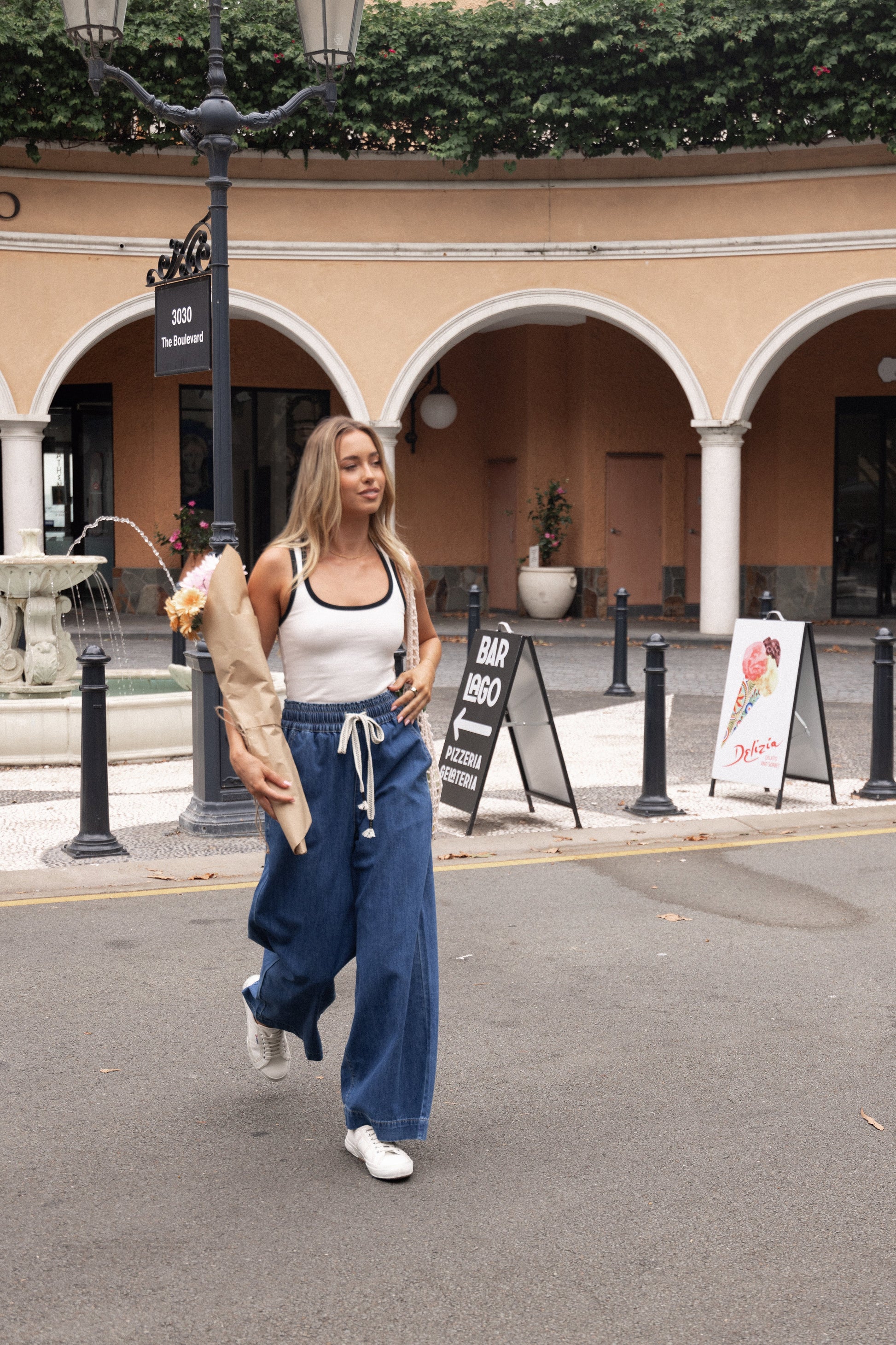 Jenni Wide Leg Pant - Denim