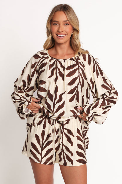 July Shorts - Brown Palm